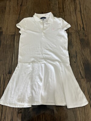 Women s Polo Ralph Lauren Polo Dress White Pique Ruffle Tennis Dress-Size 16 XL