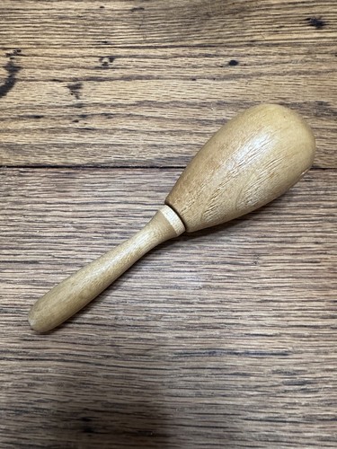 Vintage Wooden Sock Darner Egg Shaped With Handle Darning Tool 5.5” By 1.5”