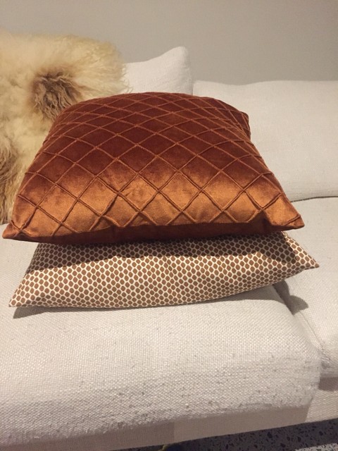 Adair S And H M Cushions Tan Velvet Decorative Accessories