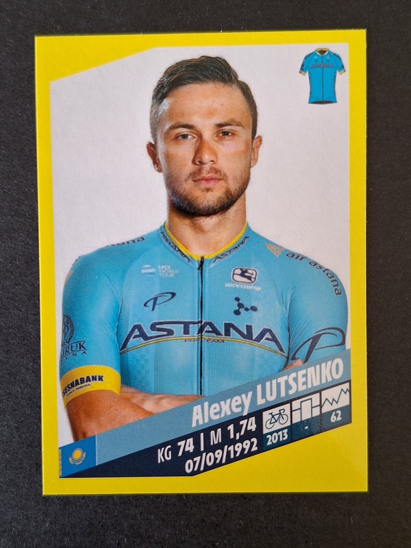 Alexey Lutsenko #41 Astana Pro Team Sticker Tour De France 2019 Panini