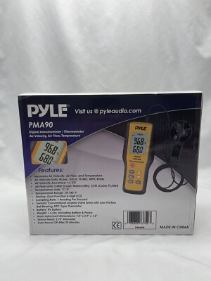 PYLE PMA90 CFM/CMM Thermo-Anemometer With Case | For Air Velocity, Air Flow Temp