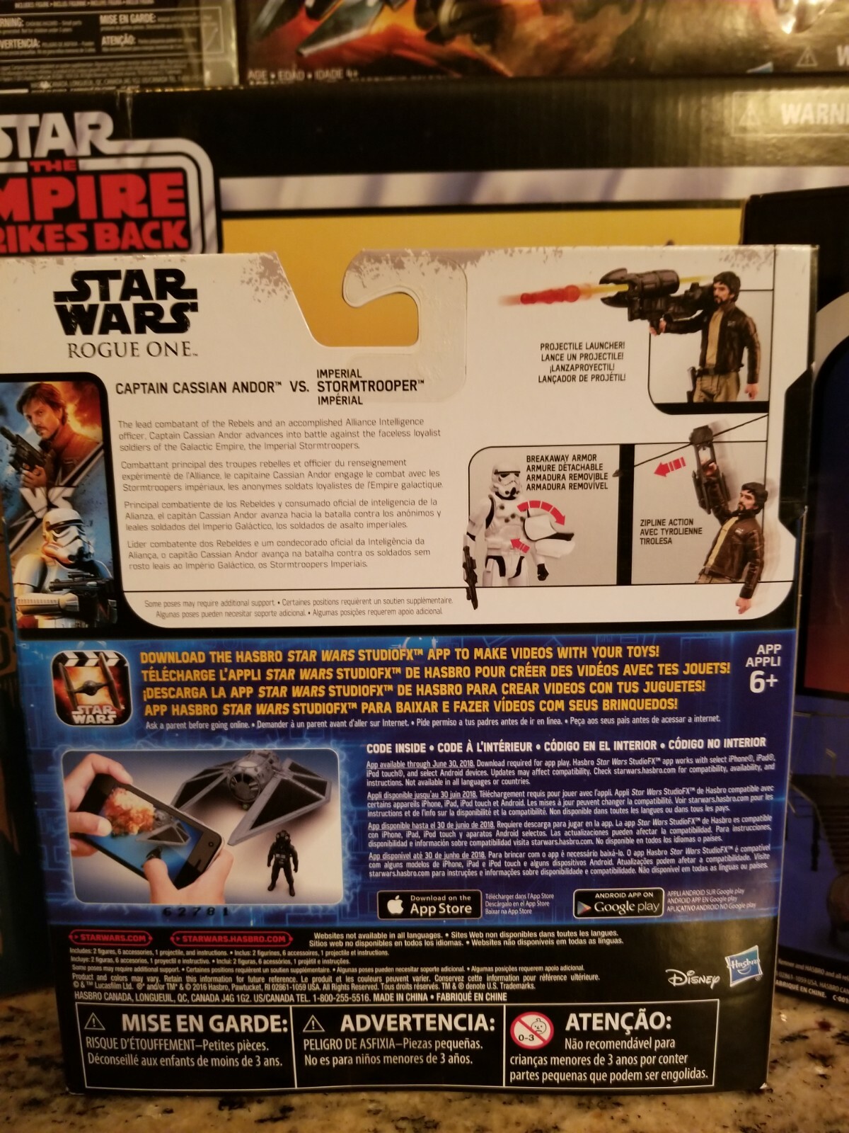 Star Wars Hasbro Rogue One Captain Cassian Andor Stormtrooper Toys R Us 3.75 In
