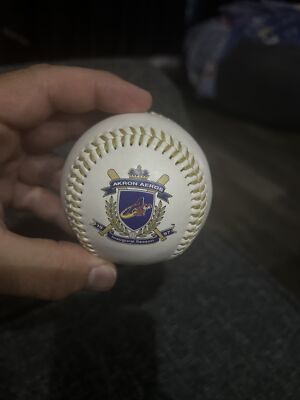 Akron Aeros Ball Defunct MILB Mascot Logo Inaugural Season Collectible Baseball