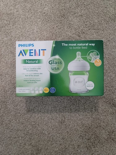 Philips AVENT 4oz Natural Glass Baby Bottle - 3 Pack