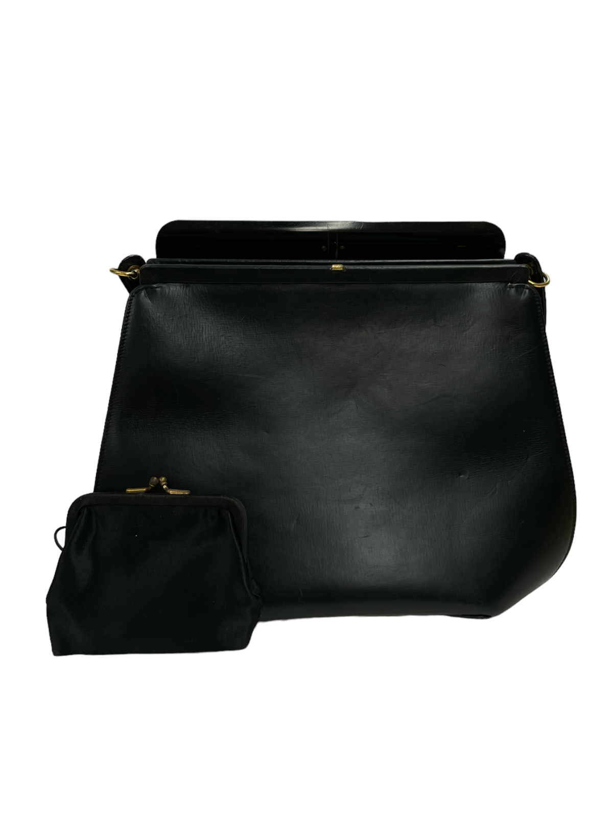 Bienen-davis Genuine Calfskin Black Leather Handbag Purse w Bienen-davis Genuine Calfskin Black Leather Handbag Purse w