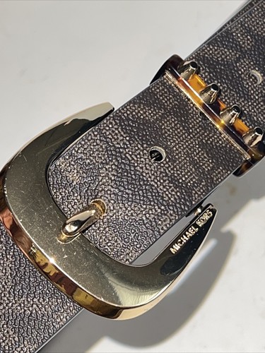 Michael Kors MK Logo Monogram Belt  Brown Medium MSRP $98 NEW Michael Kors MK Logo Monogram Belt Brown Medium MSRP $98 NEW main image 3