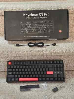 Programmable 87 Keys Compact TKL Keychron C3 Pro QMK/VIA Custom Gaming Keyboard