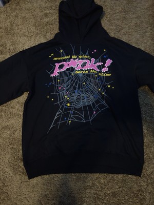 100% Authentic Size M - Sp5der P*nk Hoodie Black Young Thug Spider Web Stars