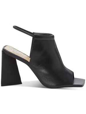 

VINCE CAMUTO Женские черные кожаные сандалии с ремешком на пятке Avangila Flare 7,5 м, Черный, VC-AVANGILA