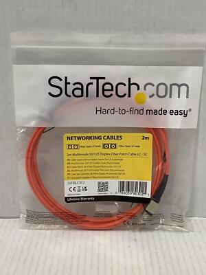 Startech Fiber Optic Cable Multimode Duplex 50/125 LC/SC 2M OM2 LSZH 50FIBLCSC2