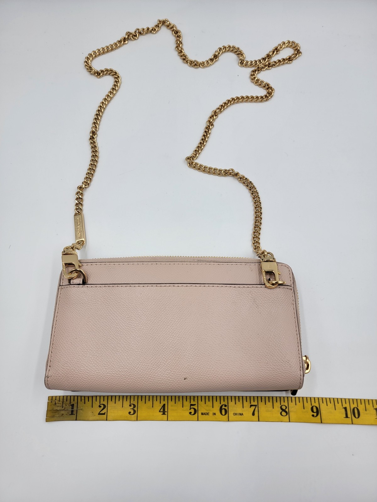 Michael Kors Convertible Leather Small Wallet On A Chain Women's Pink Zip Around - Picture 10 of 13