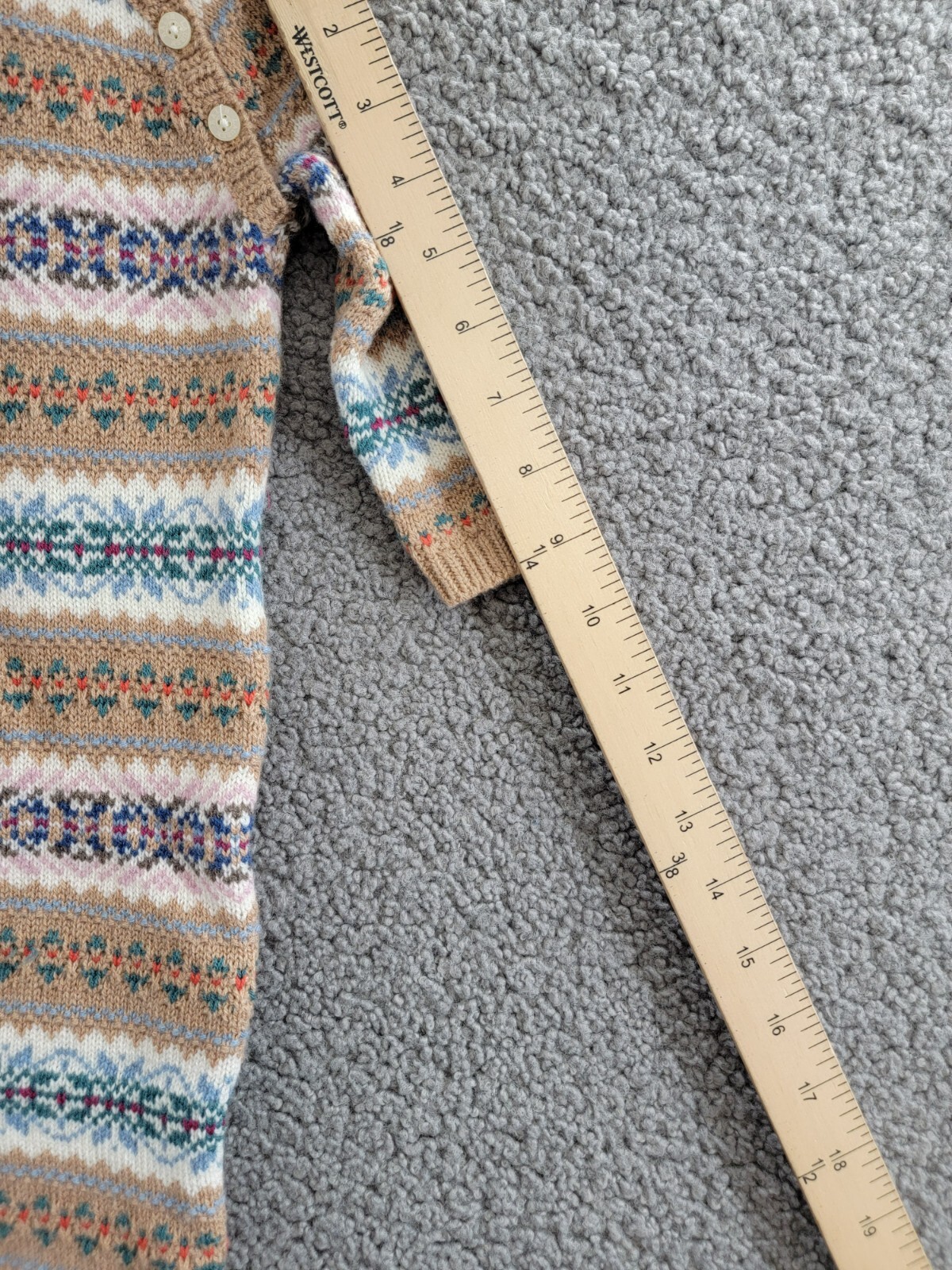 Ralph Lauren Fair Isle Wool Blend Sweater Coveralls Baby Boys' 9-12M Khaki Multi - Picture 5 of 18