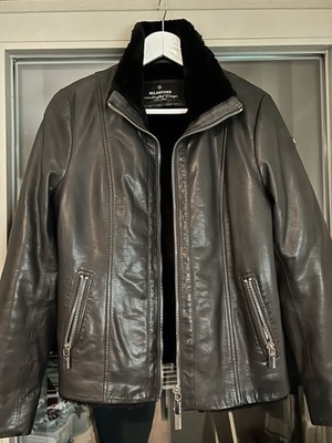 Milestone Echtleder Damen Winter Jacke Größe 36 38 schwarz