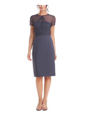 

JS COLLECTION Женское голубое платье-футляр с короткими рукавами и подкладкой до колена, Light blue