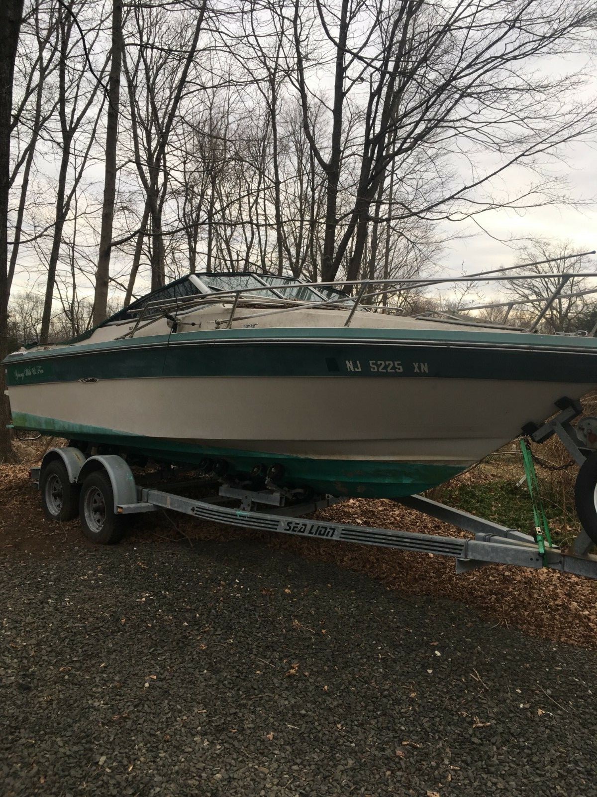 1988 20' SEA RAY W/ MERCRUISER 4.3 ENG W/ 1999 SEA LION 2 AXLE TRAILER CTPERR88