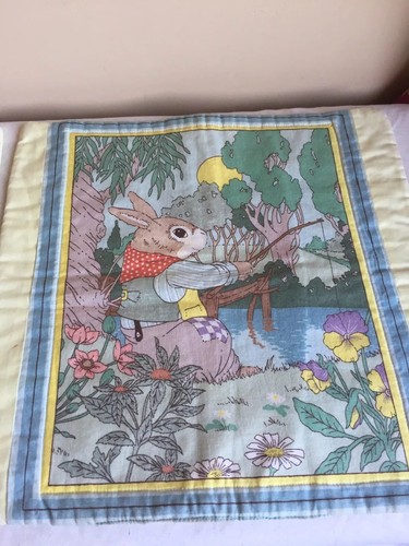 Vintage Mixed Lot Of (2) Cotton Bunny In The Woods Finished Quilt Squares 12