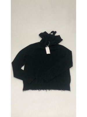 

Женский свитер с капюшоном MINNIEROSE Green Tie с потертым краем и манжетами, Зеленый