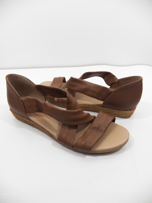 ERIC MICHAEL NETTY NEW WOMENS 42 11.5 12 LEATHER FLAT SANDAL BROWN MADE IN SPAIN