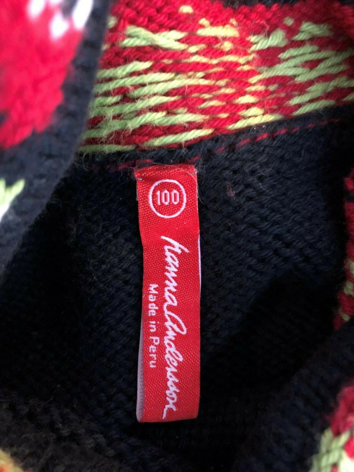 Hanna Andersson Girls Sz 100 Black Striped Pullover Hooded Nordic Style Sweater