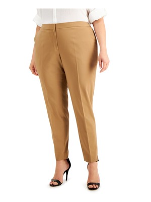 CALVIN KLEIN Womens Zippered Wear To Work Укороченные брюки Plus