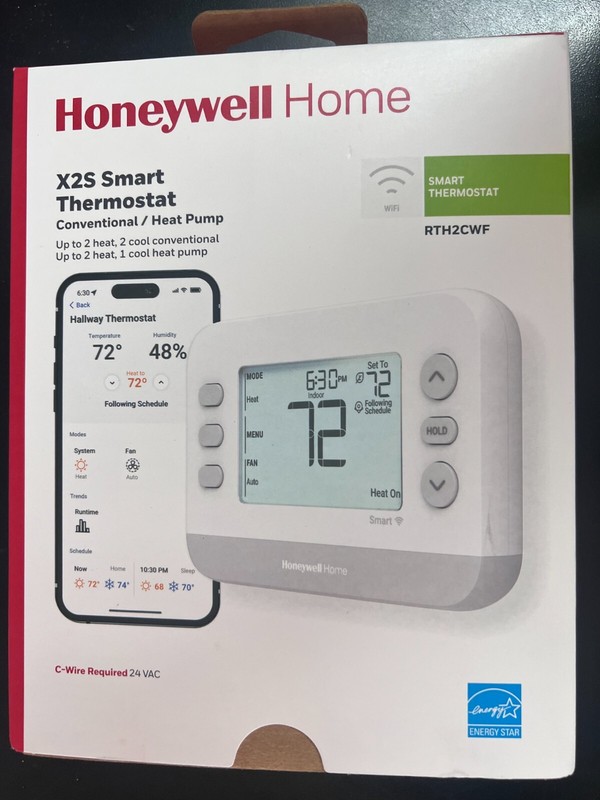 Honeywell X2S Smart Thermostat RTH2CWF Conventional/Heat Pump WiFi 7382