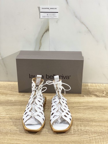 LAURA BELLARIVA LAURA BELLARIVA SANDALE FRAUEN LEDER WEISS 6810 MADE IN ITALY 37