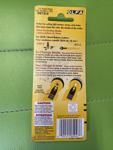 Olfa Rotary Blades 18 mm 2 Pack RB18-2
