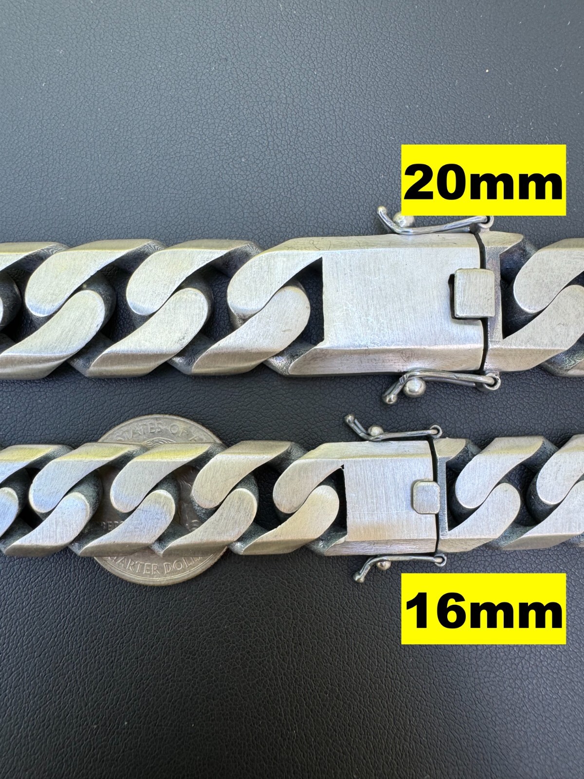 HARLEMBLING MIAMI CUBAN LINK CHAIN NECKLACE / BRACELET REAL 925 SILVER 6-20MM BLACK RHODIUM