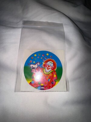 Vintage 1983 Lisa Frank Collect Them All Clown Holding Unicorn Strips Stickers