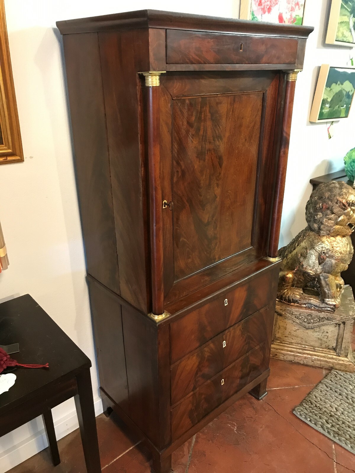 19TH CENTURY FRENCH EMPIRE MAHOGANY CABINENT CHEST 64