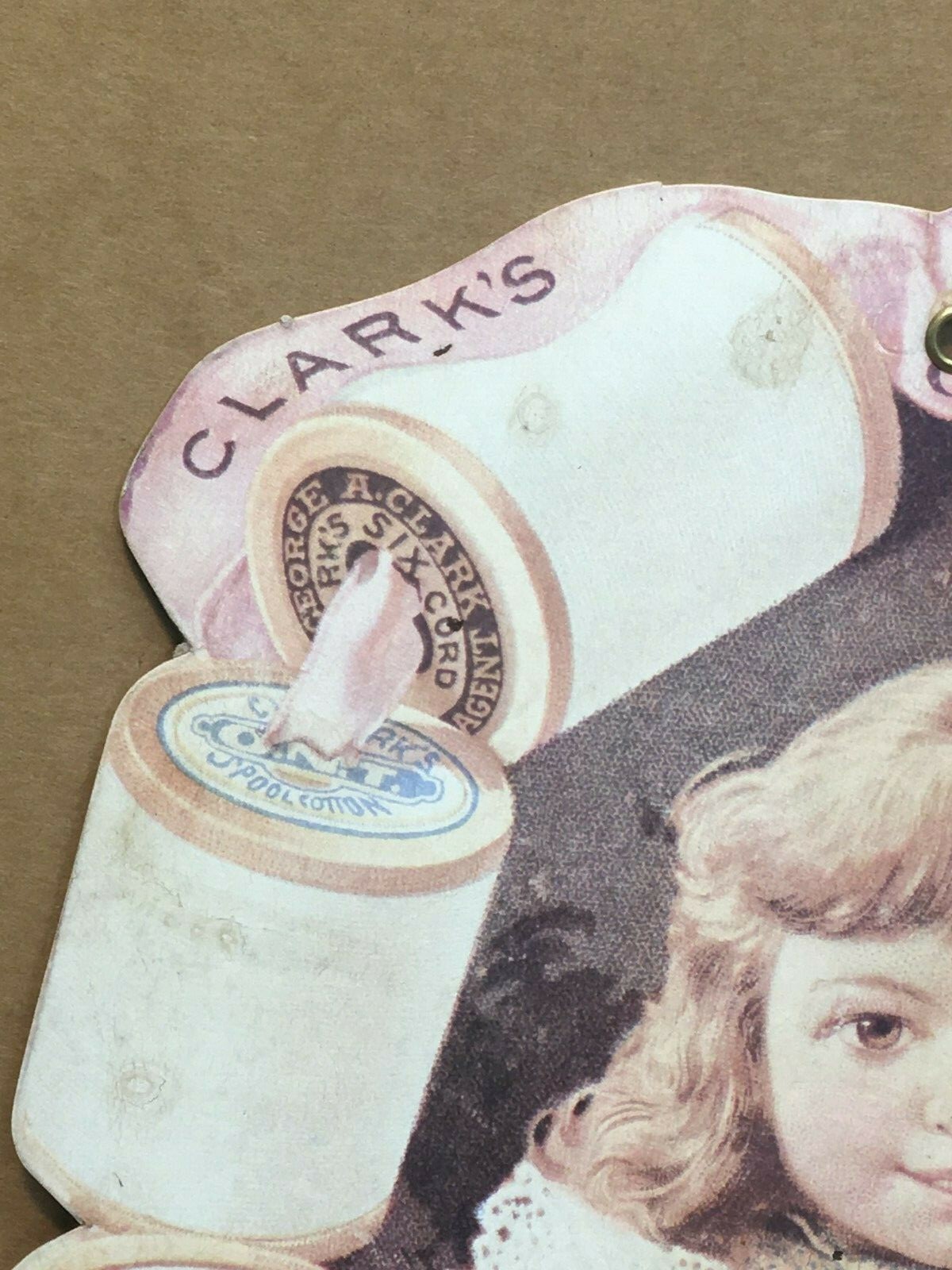 Clark's Spool Cotton Thread Reprint Sign Victorian 8 and 3/4