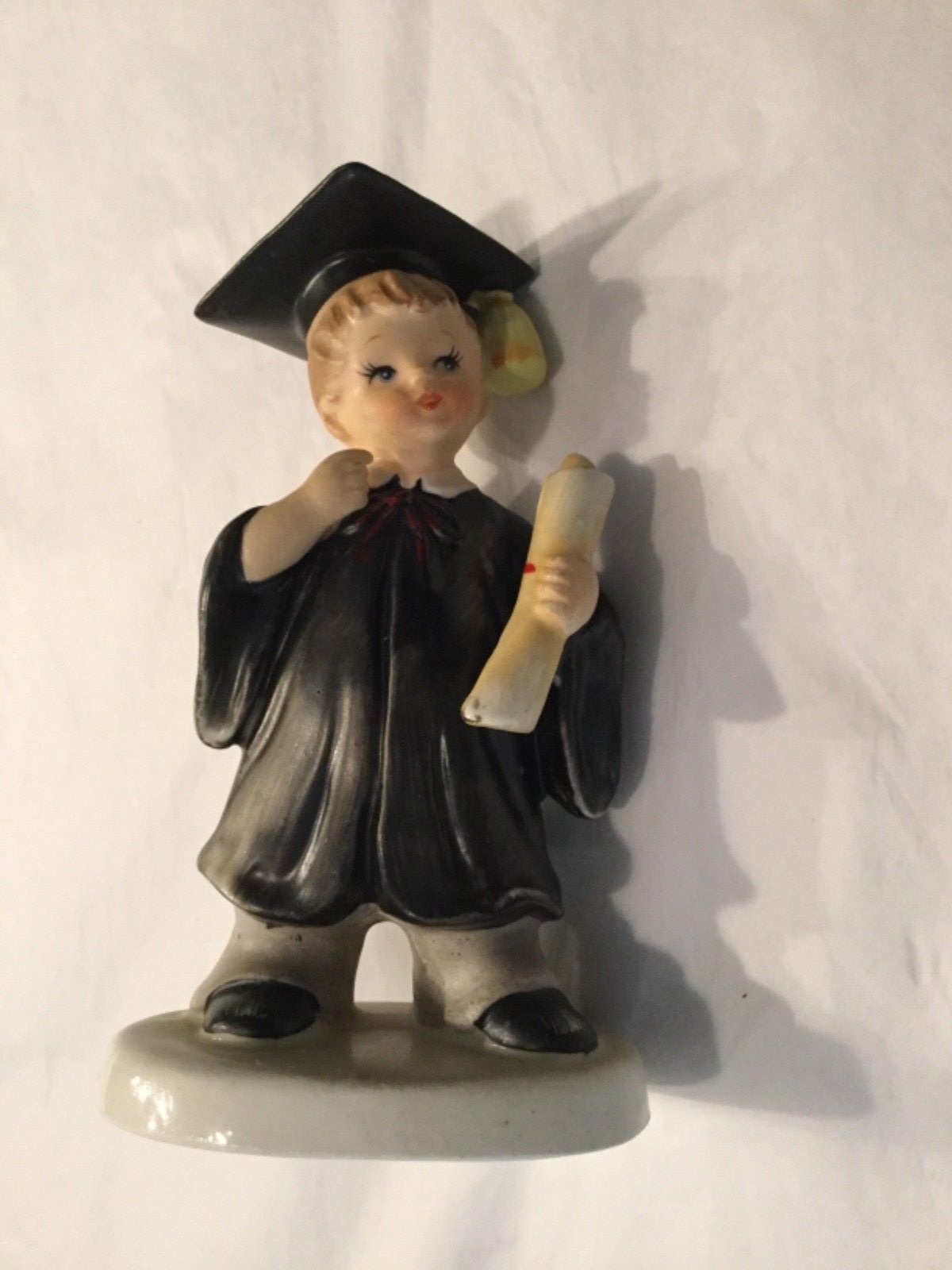 Lefton 2791 boy graduate figurine diploma, cap and gown