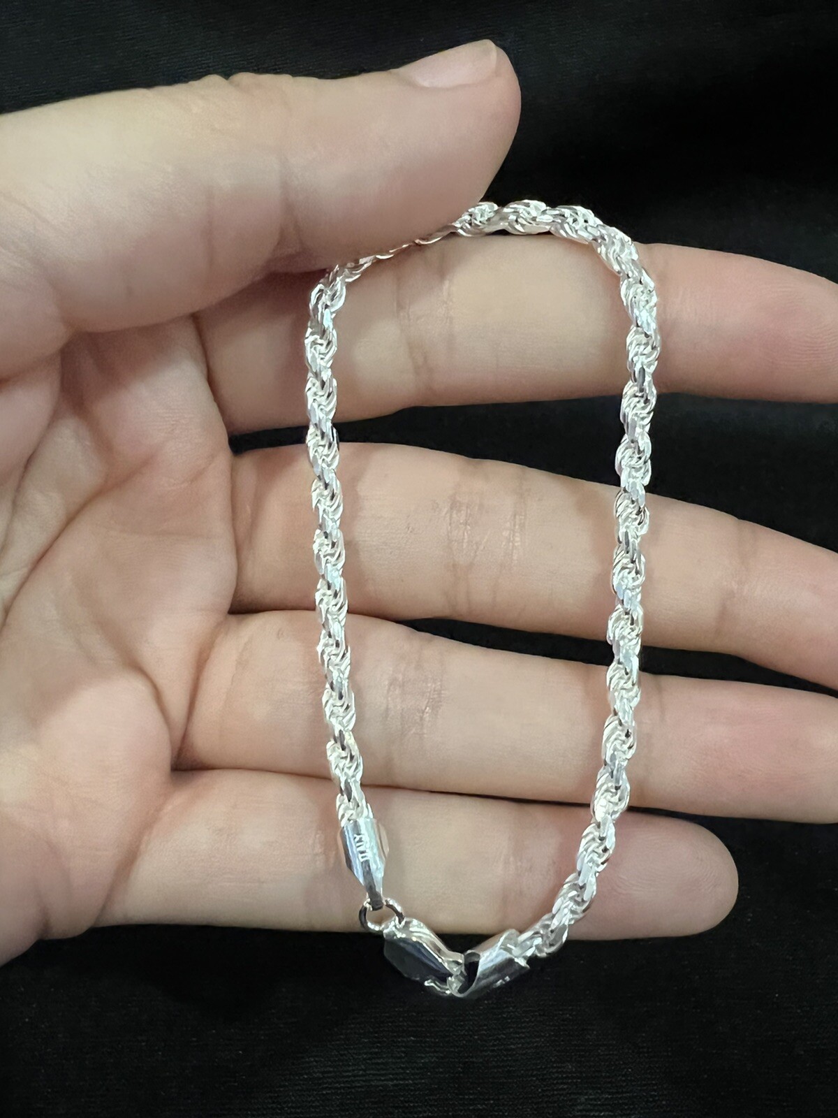 925 Sterling Silver Men's Boys Womens Girls Twisted Rope