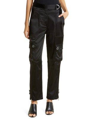 Женские черные брюки JOHNATHAN SIMKHAI с ремешком на щиколотке и высокой талией на кнопках 2