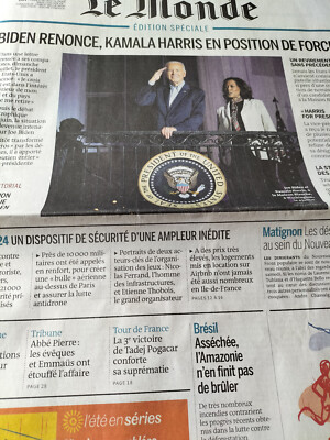 Le MONDE 23 Juillet 2024- Joe BIDEN renonce, Kamala HARRIS en position de force