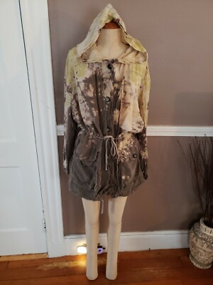 Stunning Multicolor Long Sleeve Hooded Jacket By Hard Tail!! Size Medium!!