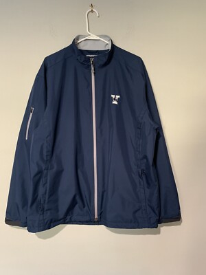 Peter Millar Water Mens XL Blue Yale University Windbreaker Rain Jacket