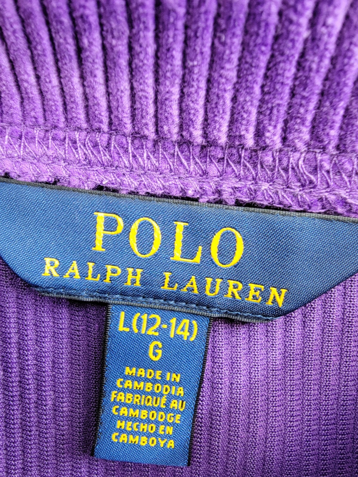 Polo Ralph Lauren Tiered Corduroy Skirt Big Girls L 12-14 Opulent Purple Pull On - Picture 8 of 15