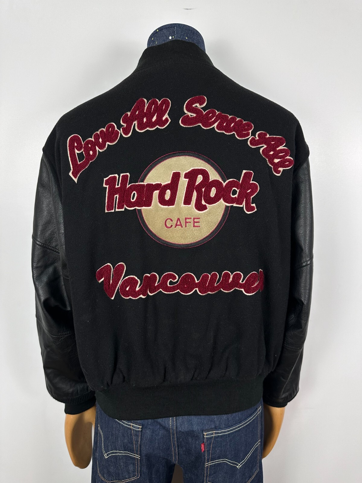 Hard Rock Cafe Varsity Bomber Jacket Vancouver Wool Leather Hard Rock Cafe Varsity Bomber Jacket Vancouver Wool Leather