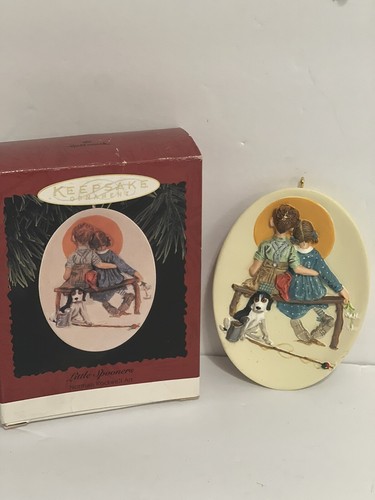 1996 Hallmark Keepsake 'Little Spooners' Norman Rockwell Keep Christmas Ornament