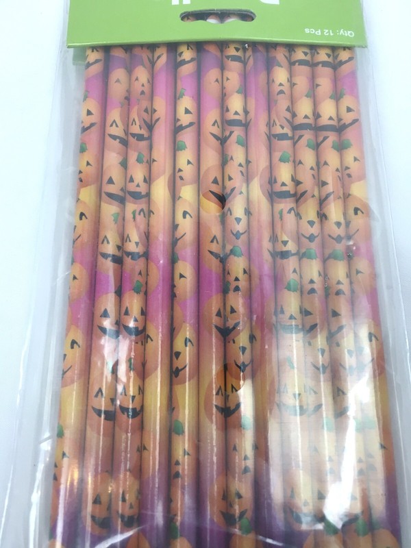 New Pumpkin Pencils Halloween Orange Set of 24 Party Favor Trick Treat