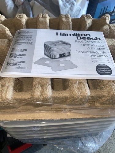 Hamilton Beach Food Dehydrator, 500 Watts, 5 trays, Silver, 
