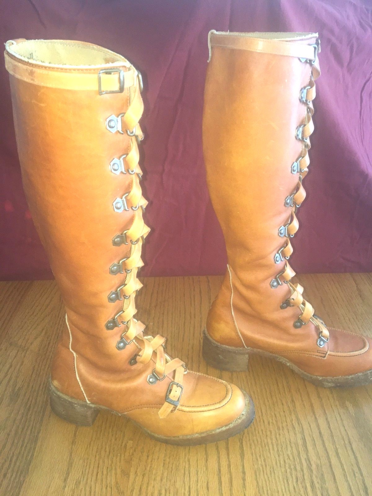 Vintage ZODIAC Womens Boots; Lace-up, All Leather Size 7.5 N
