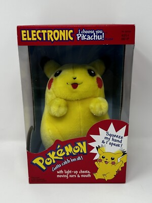 VTG 1998 HASBRO Electronic I Choose You Pikachu Pokémon Plush NIB SEALED NICE!