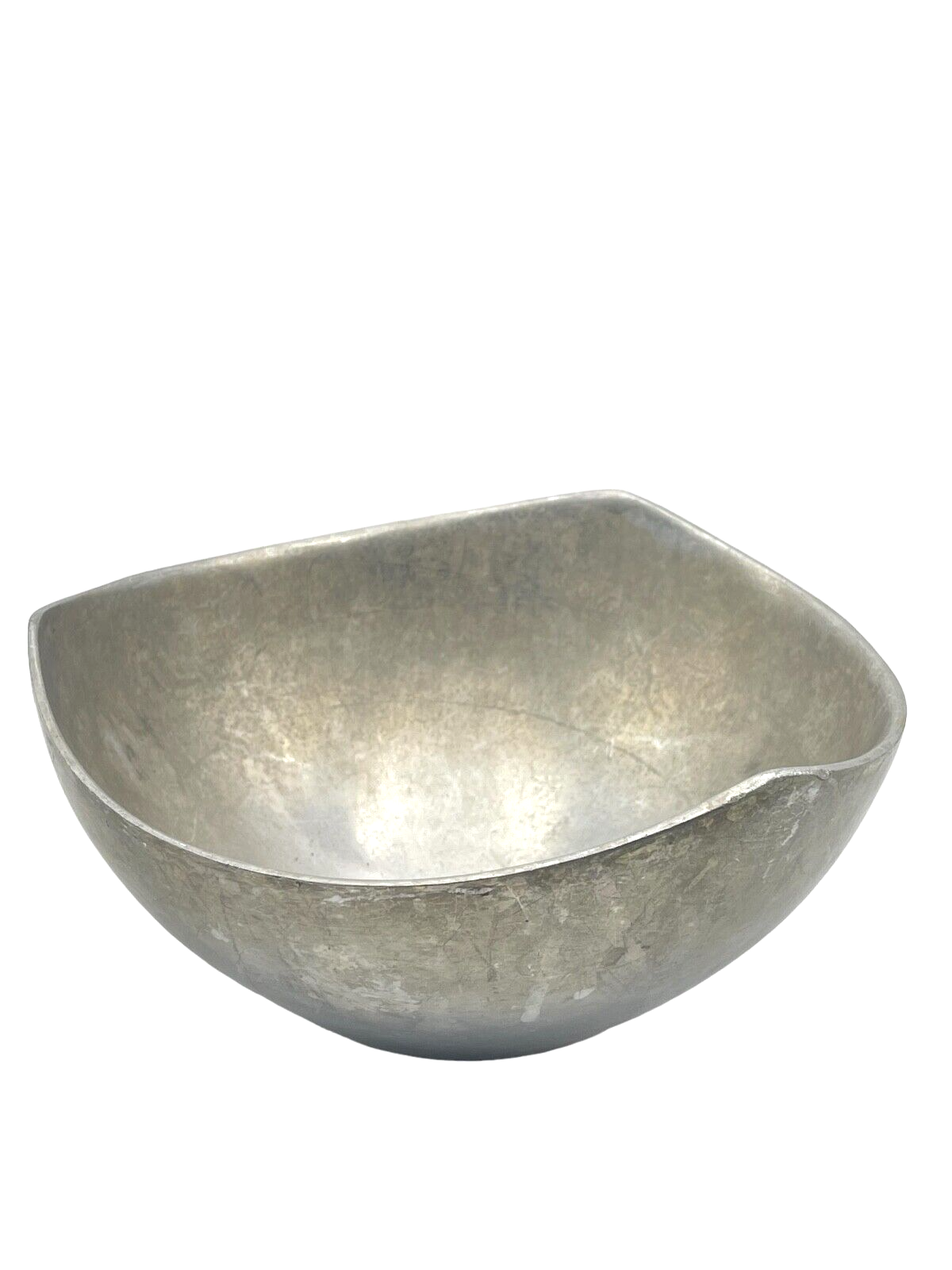 Nambe Silver Metal Alloy Tri-Corner Serving Bowl 9-Inch #527 Metalware Aluminum