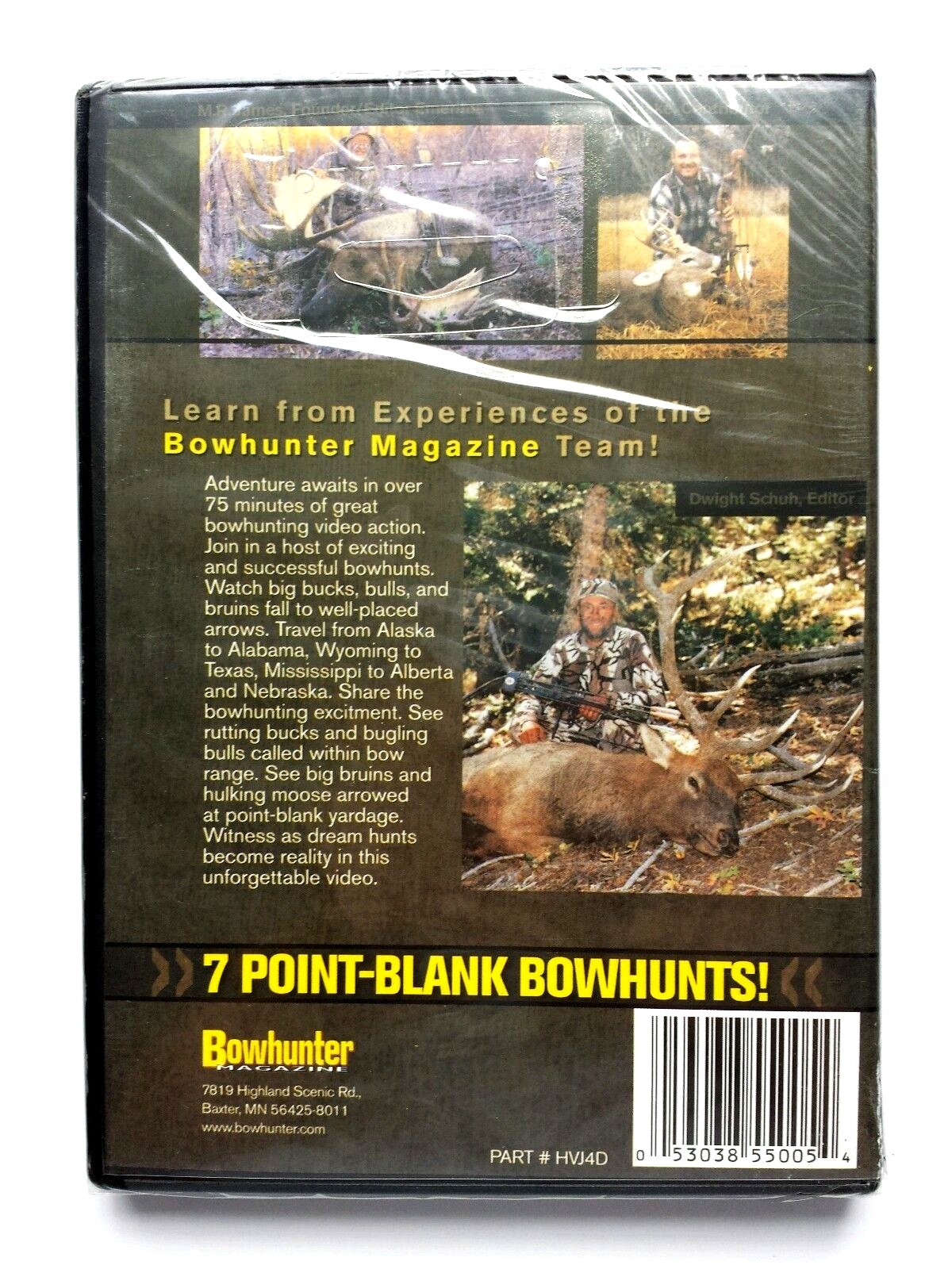 NEW Bowhunter Magazine Huntin' Action DVD 7 Point-Blank Bowhunt Moose Elk Bear
