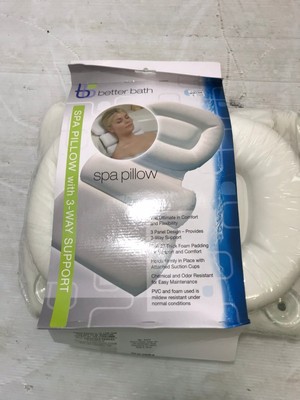 NEW SPA PILLOW WITH 3-WAY SUPPORT & COMFORT BETTER BATH WHITE  