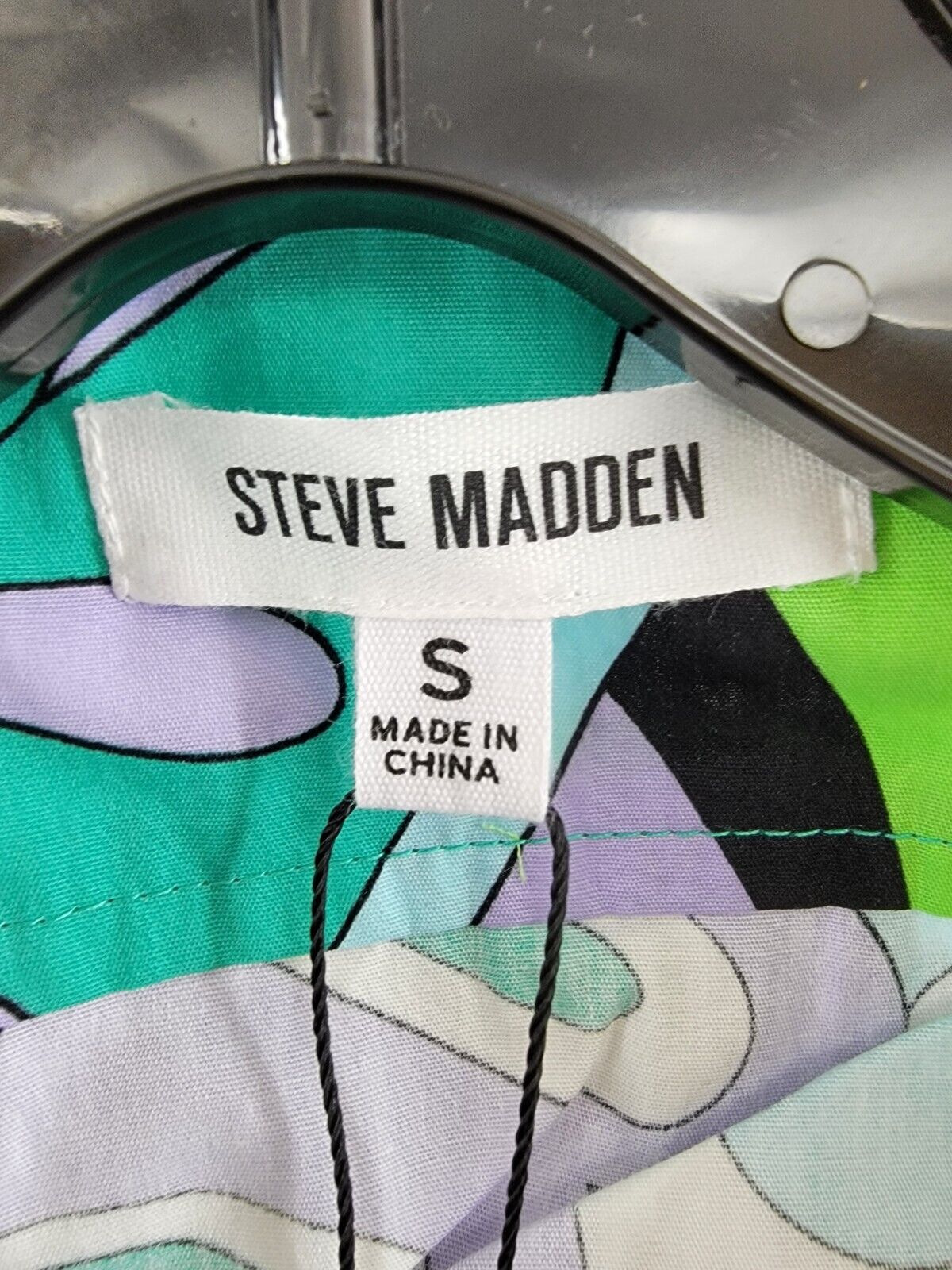 Steve Madden Amanda Cutout Dress Women's S Multicolor Deep V-Neck Cap Sleeve - Picture 7 of 12