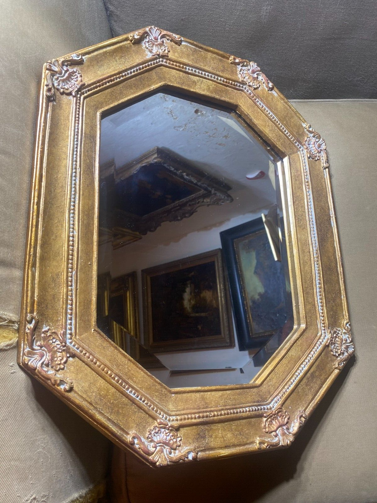 wall mirror / 昭和レトロ HTF 1980 Syroco 2107 Ornate Hollywood Regency Gold Wall