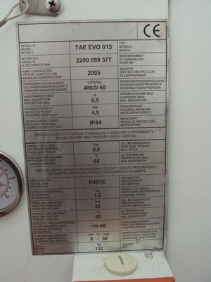 TAE EVO 015 CHILLER R407C WITH MULTILINGUAL MANUAL